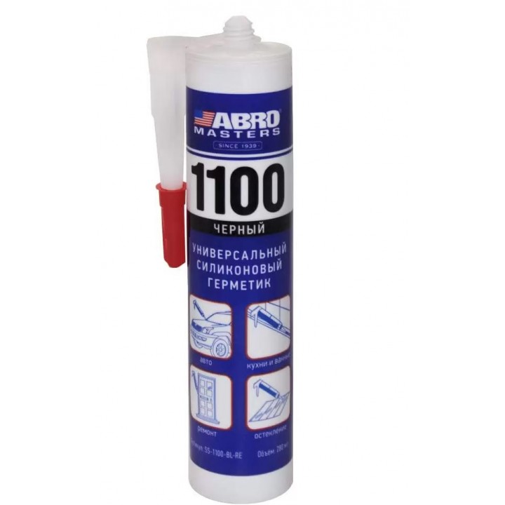 ABRO SS-1100-BL Герметик силиконовый (черный) 280 мл