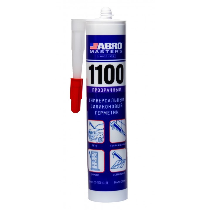 ABRO SS-1100-CL Герметик силиконовый (прозрачный) 280 мл