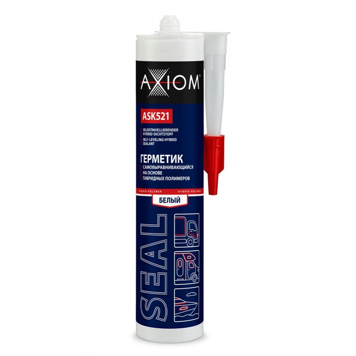 AXIOM ASK521 Герметик самовыравнивающийся на основе гибридных полимеров, Шор А 30, белый 280 мл