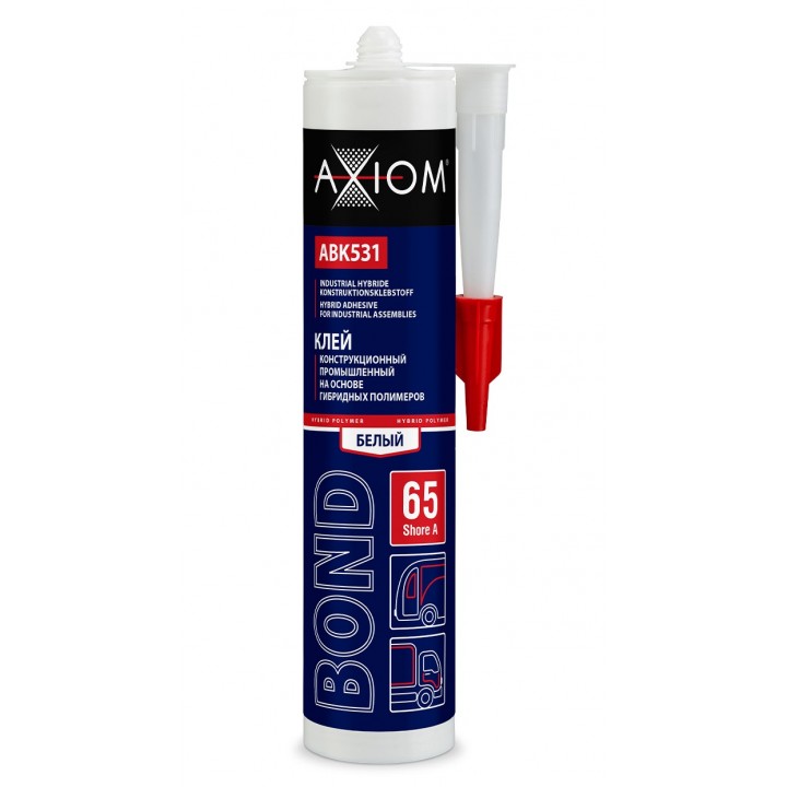 AXIOM ABK531 Клей конструкционный промышленный на основе гибридных полимеров, Шор А 65 белый 280 мл