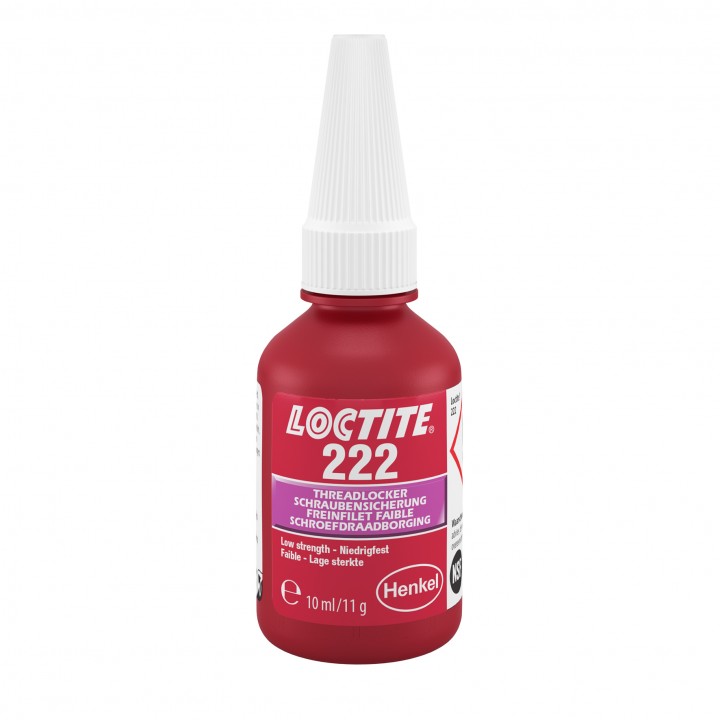 Loctite 222 10 мл - фиксатор резьбовой низкой прочности, фиолетовый