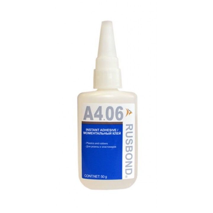 Клей цианокрилатный для эластомеров и резины RusBond A4.06, флакон 20 г