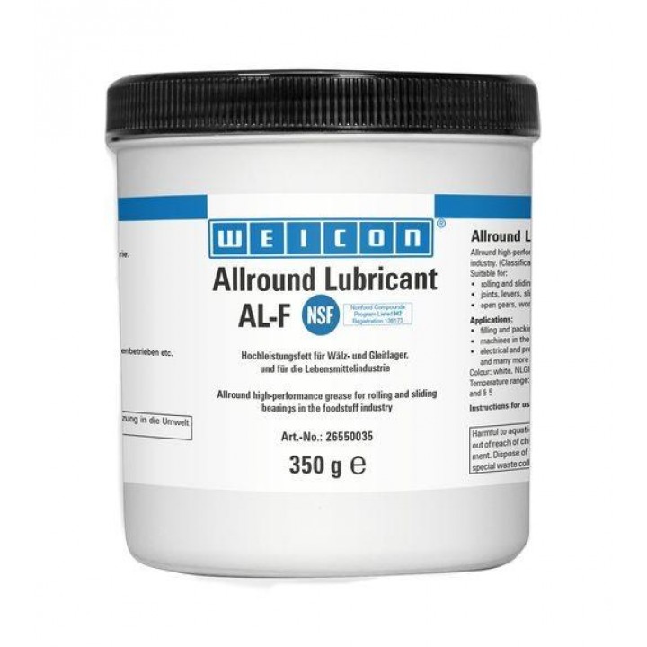 WEICON AL-F Высокоэффективная жировая смазка (350 г) для вращающихся и скользящих поверхностей, в пищевой промышленности. t°от -30С до +120С.